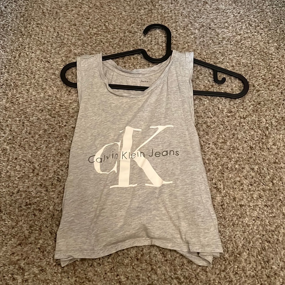 gray calvin klein athletic tank top